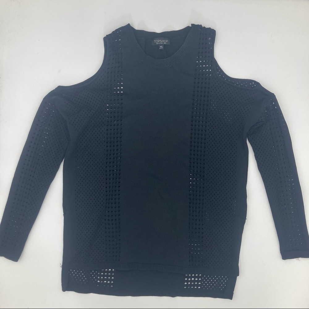 Size 4 top shop long sleeve shoulder cut out shirt